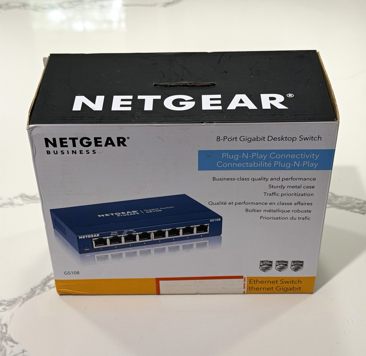 NETGEAR GS108 NETGEAR Business 8-Port Gigabit Unmanaged Desktop Switch RJ45