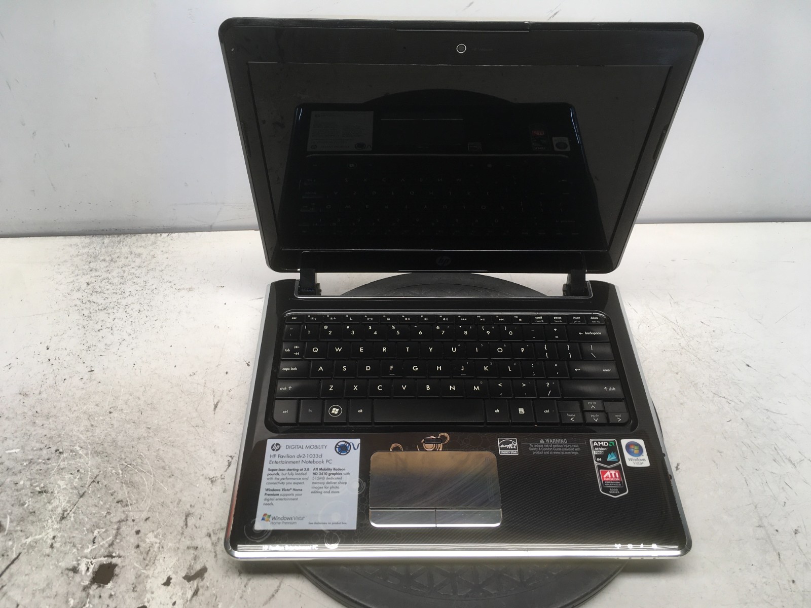 HP Pavilion DV2-1033CL AMD Athlon Neo MV-40 1600MHz 1 GB NO HDD No Batt