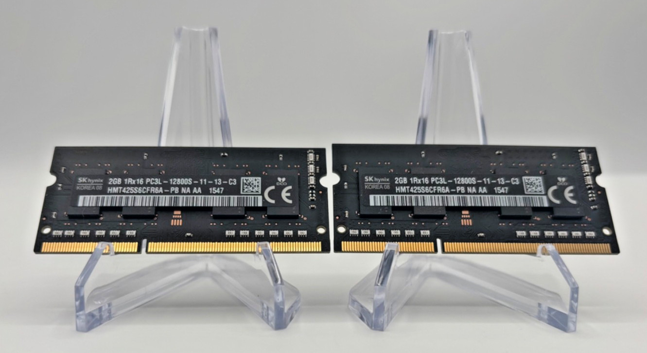 SK Hynix 4GB Kit (2x2GB) DDR3L-1600 PC3L-12800S Laptop RAM HMT425S6CFR6A