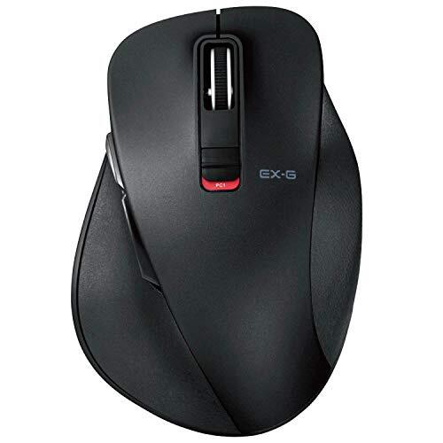 Elecom Wireless Mouse Bluetooth 5 Button BlueLED L Size Handful Extreme Black M