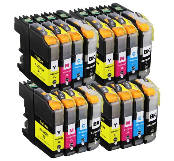 16P XL Printer Ink fits Brother LC203 LC201 MFC-J485DW MFC-J880DW MFC-J5620DW