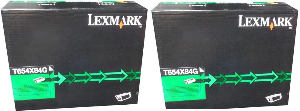 2 Genuine Factory Sealed Lexmark T654X84G High Yield Toner Cartridges T656 T654