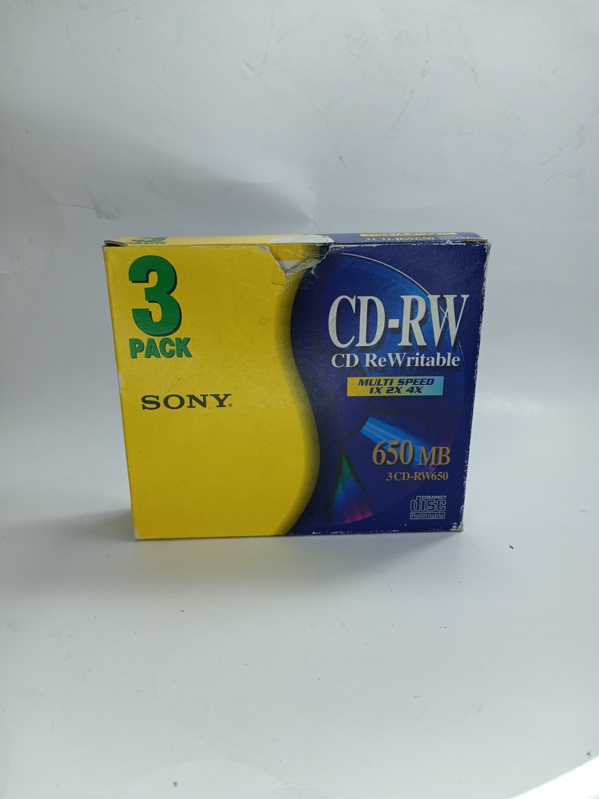 Sony CD-RW 650 MB CD ReWritable RW650HS 3 Pack New
