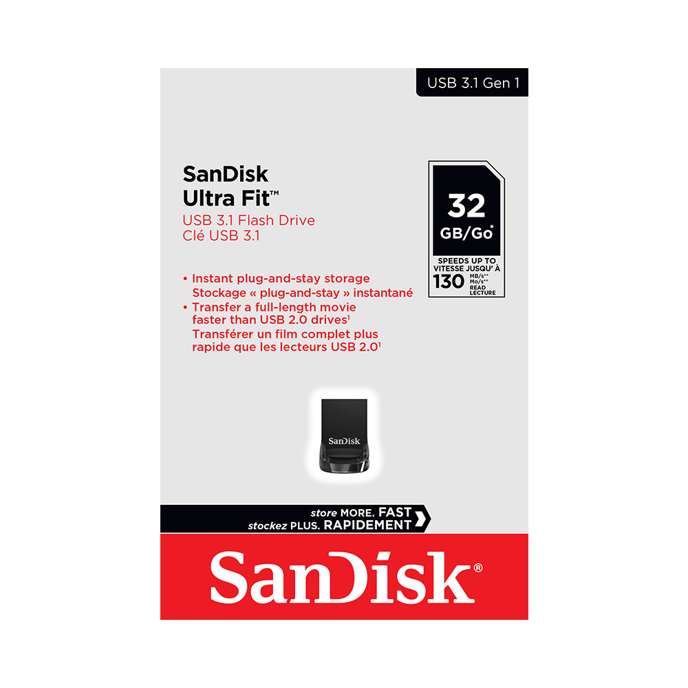 SanDisk Ultra Fit 32GB/64GB/128GB USB 3.1 High Speed Flash Drive Memory-UK