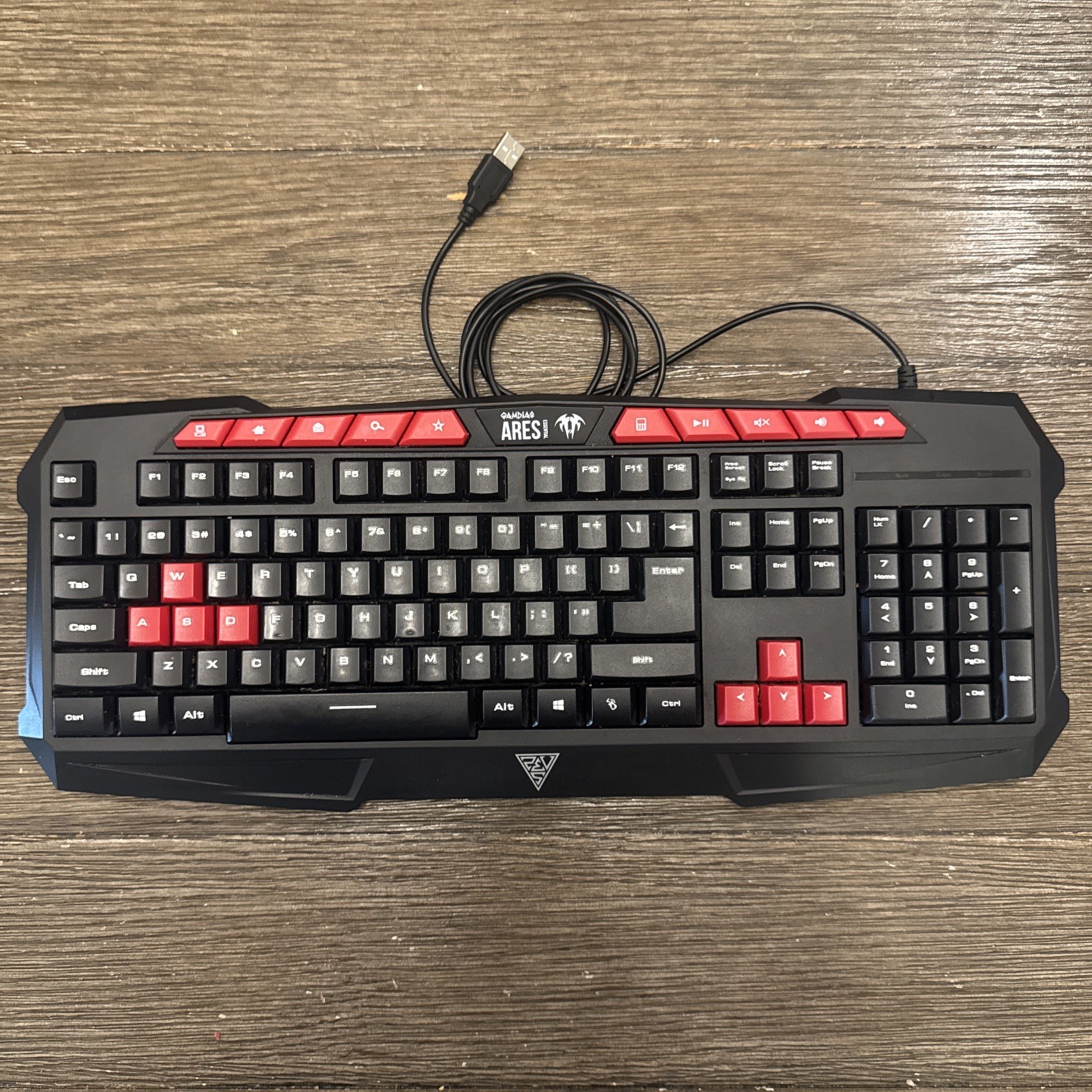 iBuyPower Ares M2 USB Wired Gaming Keyboard Red Keys Tested Working