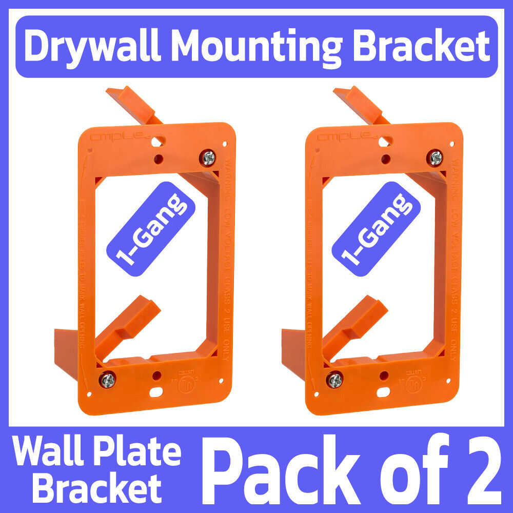 2 Pack Low Voltage Mounting Bracket One 1-Gang Drywall Mounting Face Wall Plate