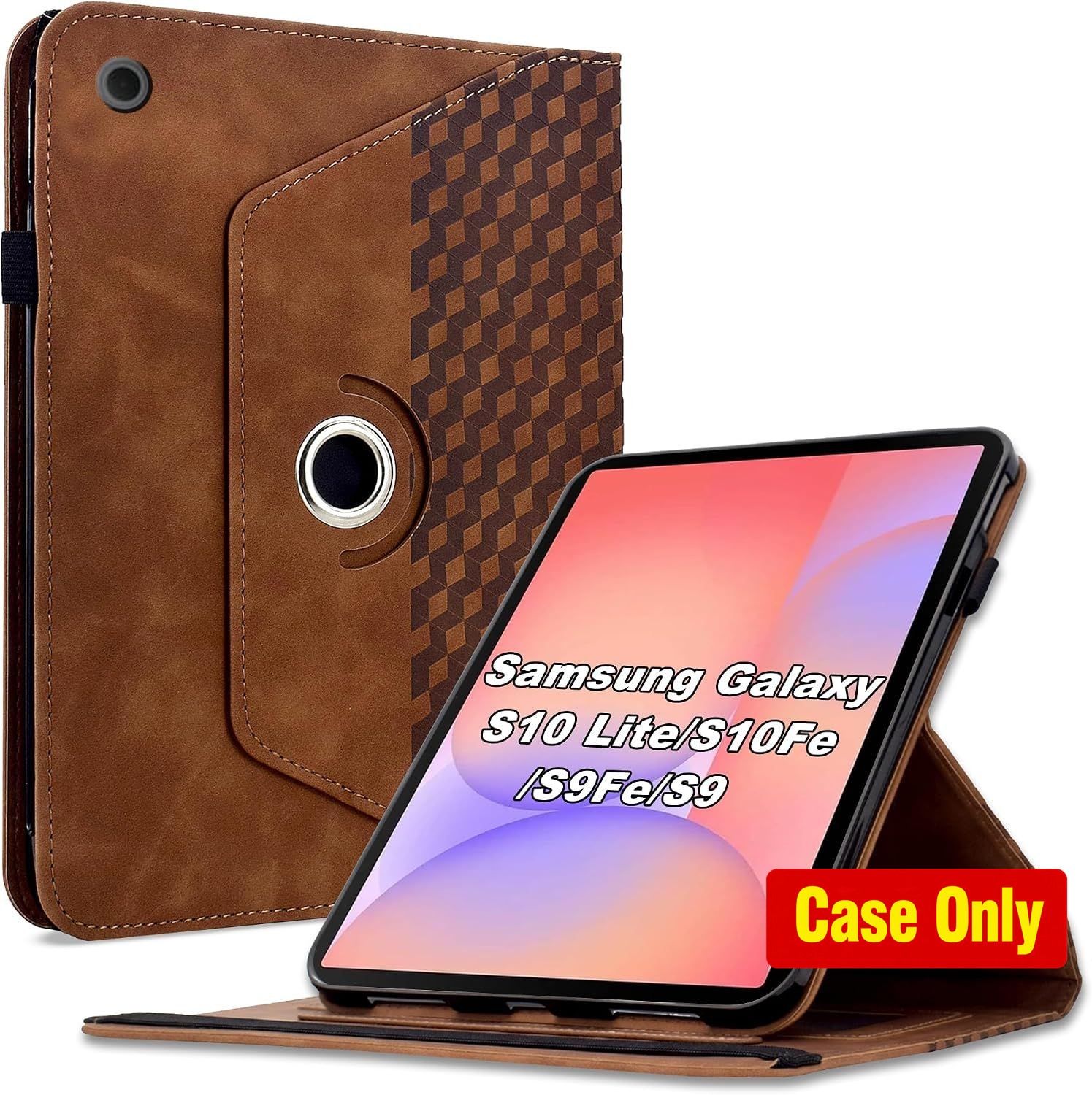 Brown Folio Case with 360 Degree Rotation for Samsung Galaxy Tab S10 Lite 10.9"