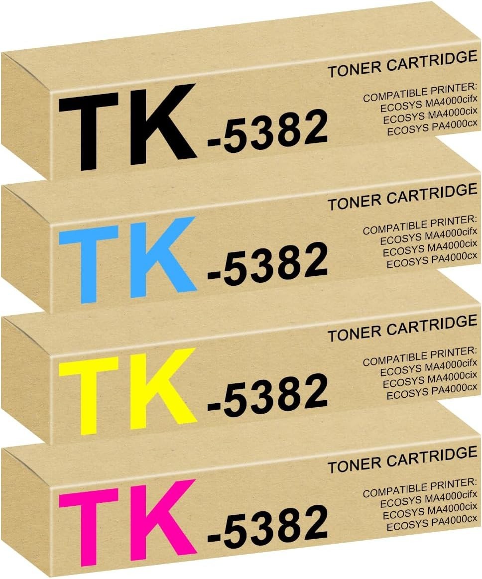 Compatible w/ Kyocera TK-5382 Toner Set 4 Pack for ECOSYS MA4000cifx PA4000cx