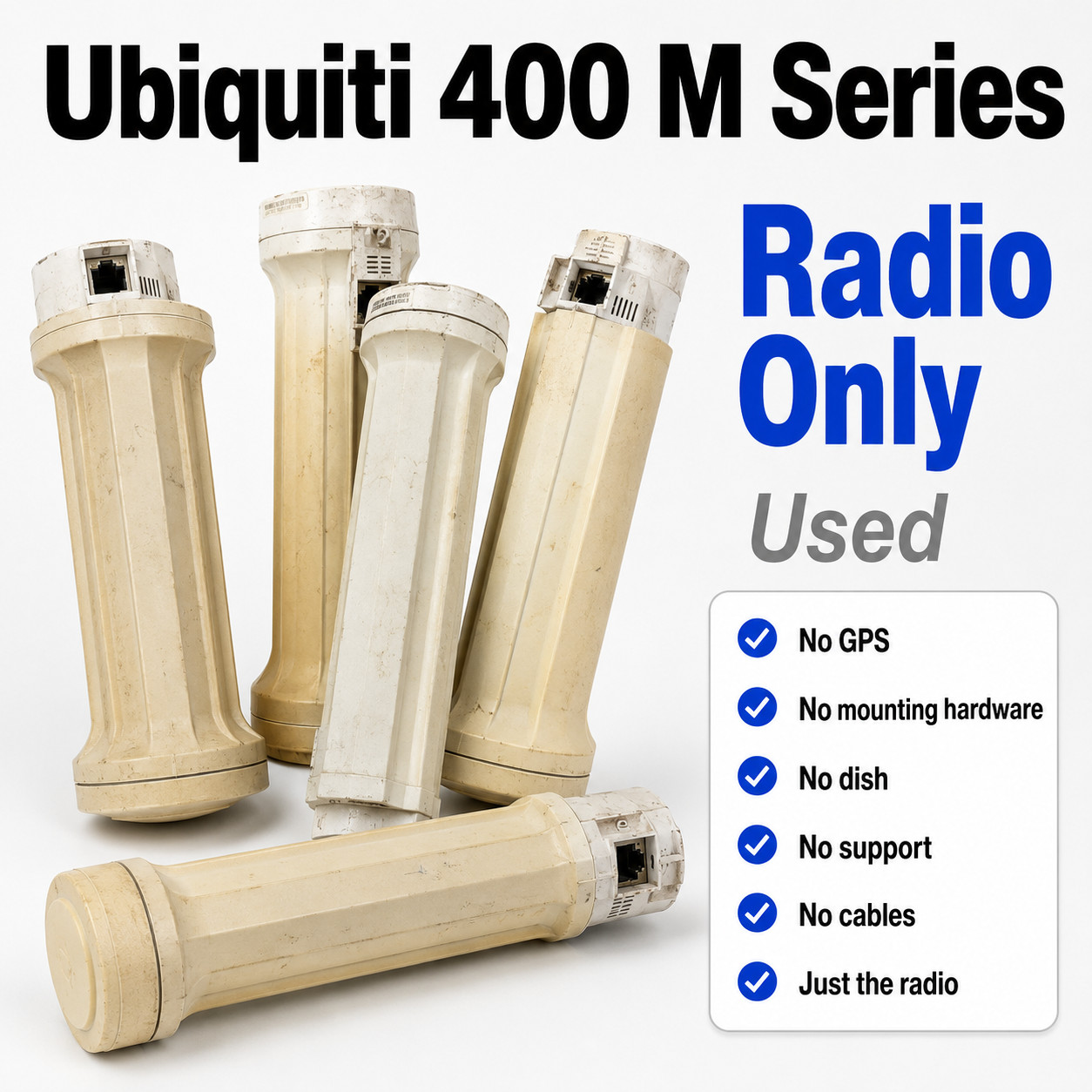 Lot of 5 Ubiquiti PBE-M5-400 PowerBeam M5 Radios Only Tested Working