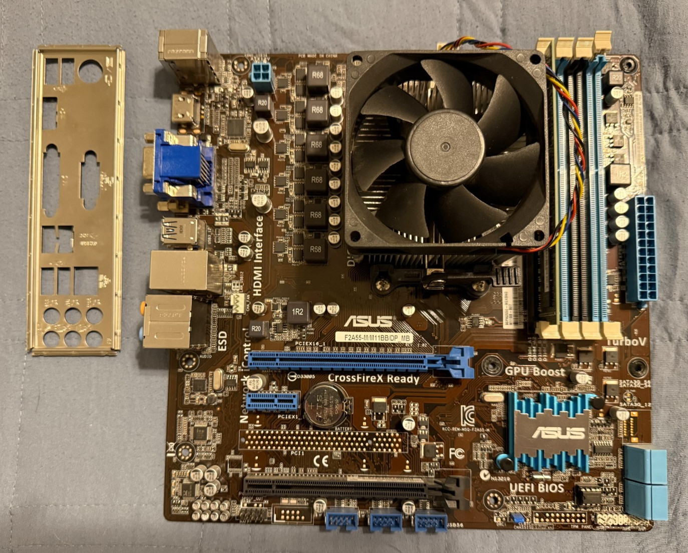 ASUS Motherboard F2A55-M/M11BB/DP_MB w/ IO SHIELD, AMD A10-6700 & 8GB DDR3 RAM
