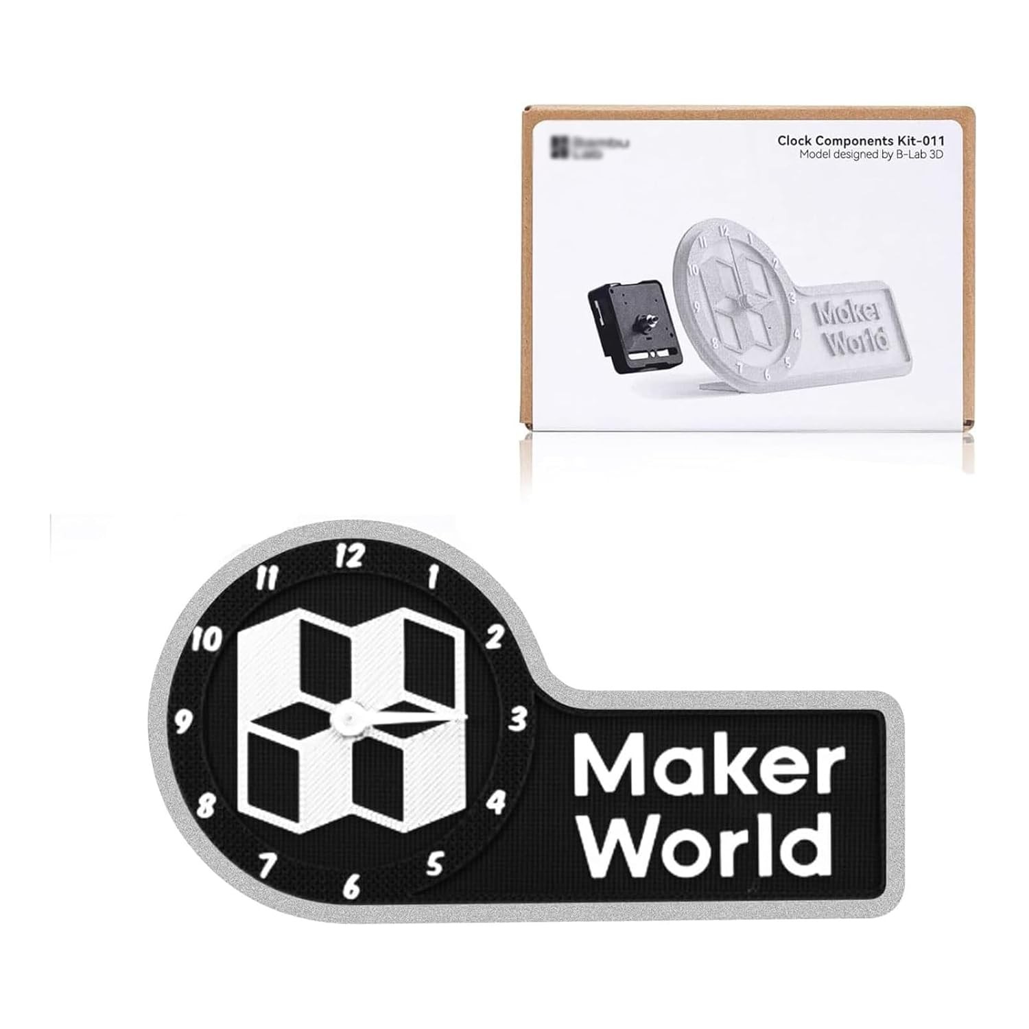 Makerworld MH011 3D Printer Clock Creative Model Components for Bambu Black 