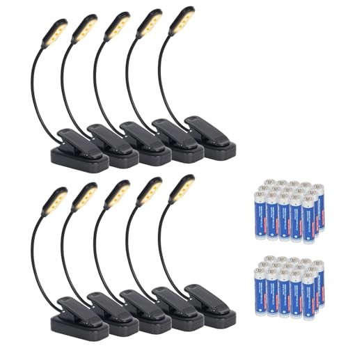 10 Pack Book Lights - Reading Lights for Bed-Eye Caring - 3 Style 5 - 3 Style
