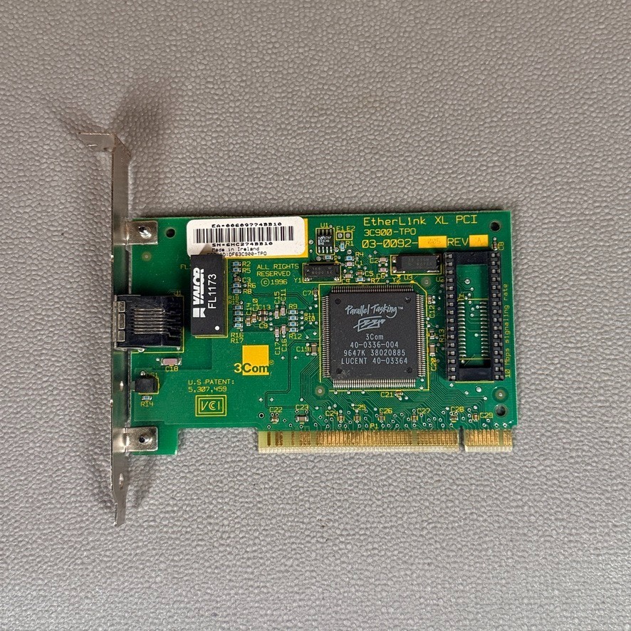 Vintage 3Com EtherLink XL 3C900-TPO 10Mbps PCI Ethernet Network Card RJ45