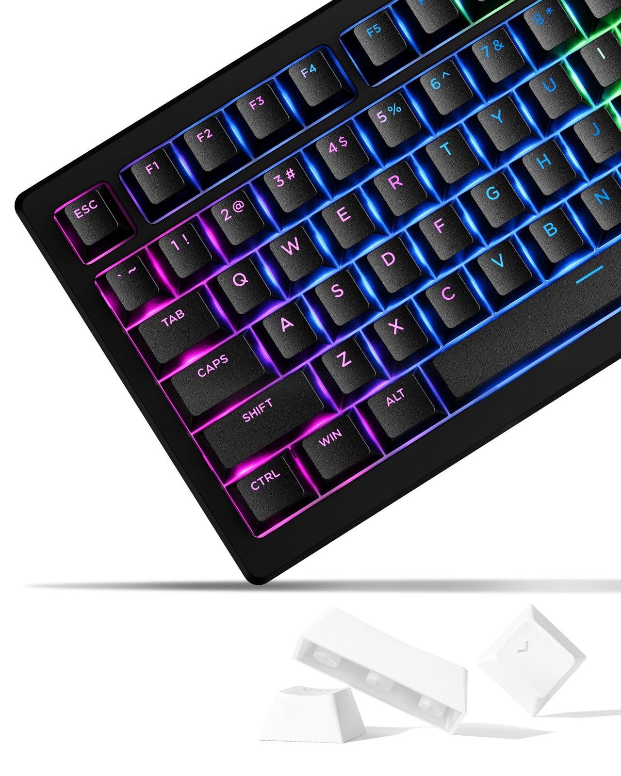 137pc Doubleshot PBT Shine Through Keycap Set OEM Profile Black for Mechanical K