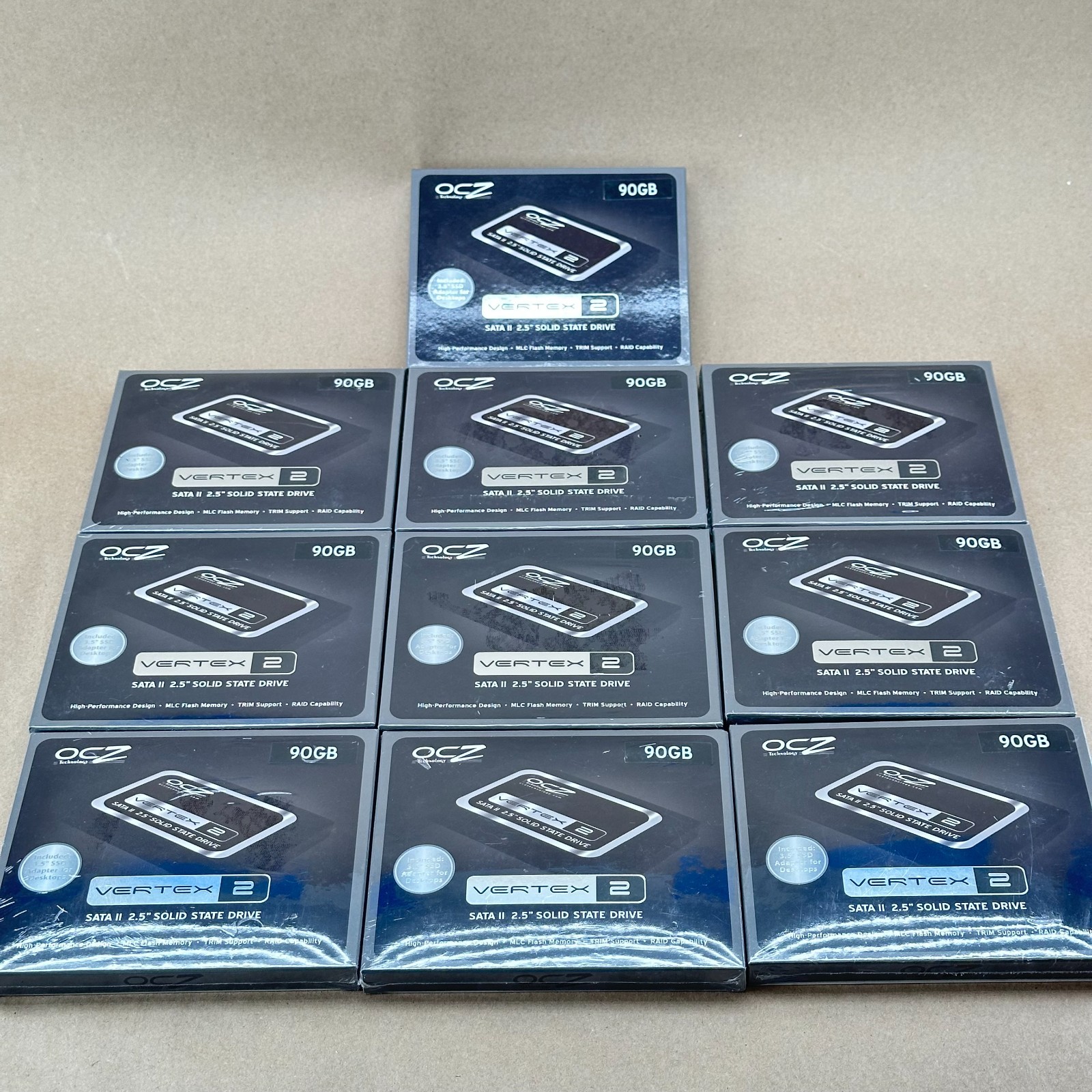 Lot of 10 90GB 2.5" SATA II SSD NEW Sealed OCZ Vertex 2  – OCZSSD2-2VTXE90G