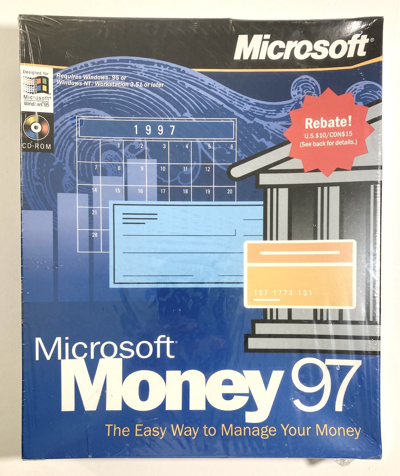 RARE Promo Sample | Microsoft Money 97 PC CD ROM Version 5.0 Retail Box Complete