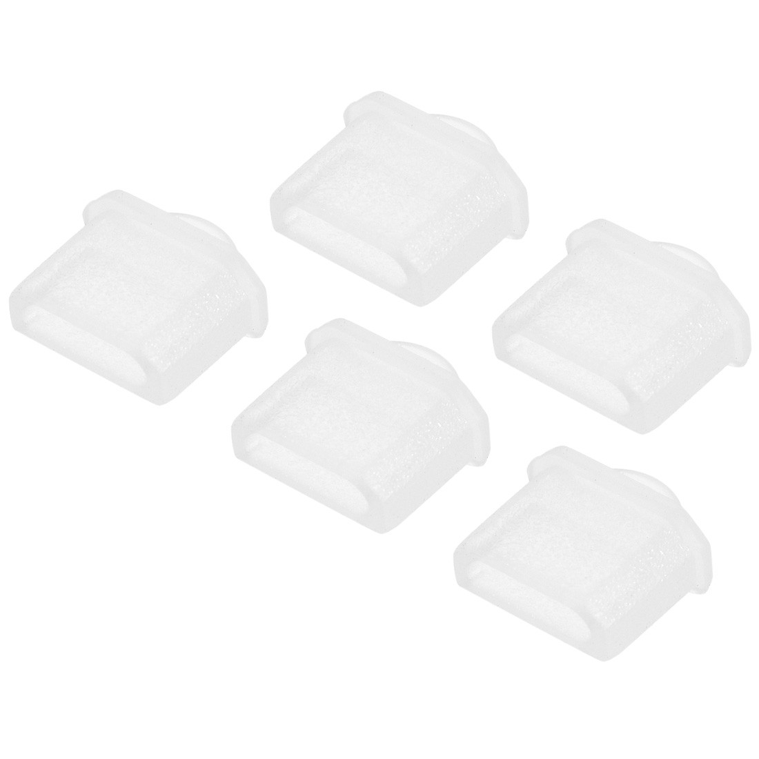 Silicone Micro Female Port Anti-Dust Stopper Cap Cover Transparent 5pcs