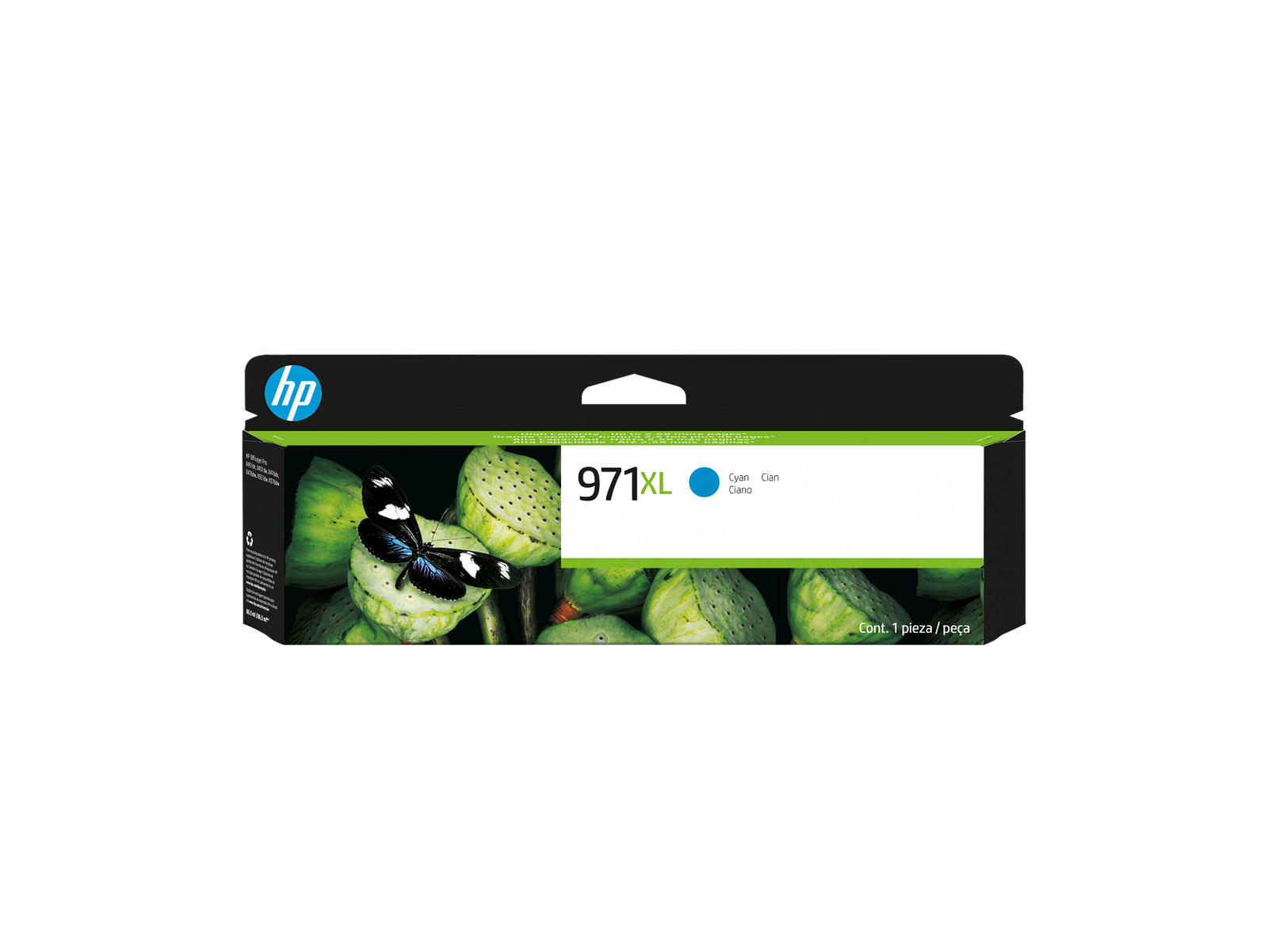 HP 971XL High Yield Cyan Original Ink Cartridge, ~6,600 pages, CN626AM