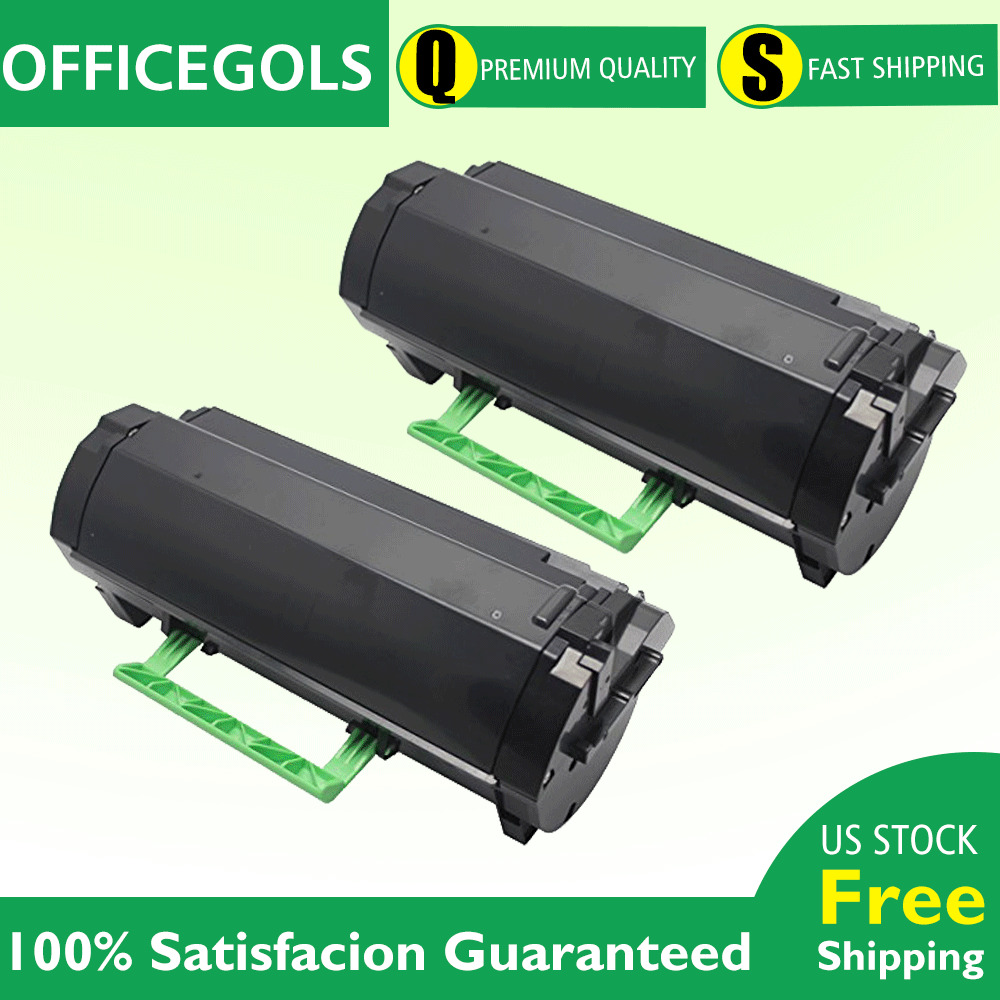 2 PK 50F1000 Black Toner For Lexmark MS310dn MS312dn MS315dn MS510dn MS610dte