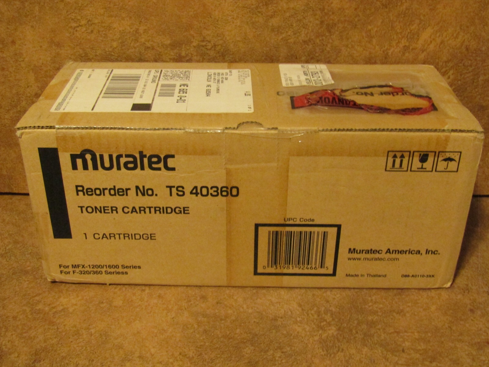 Genuine Sealed Muratec TS 40360 / TS40360 Black Toner MFX-1200/1600, F-320/360