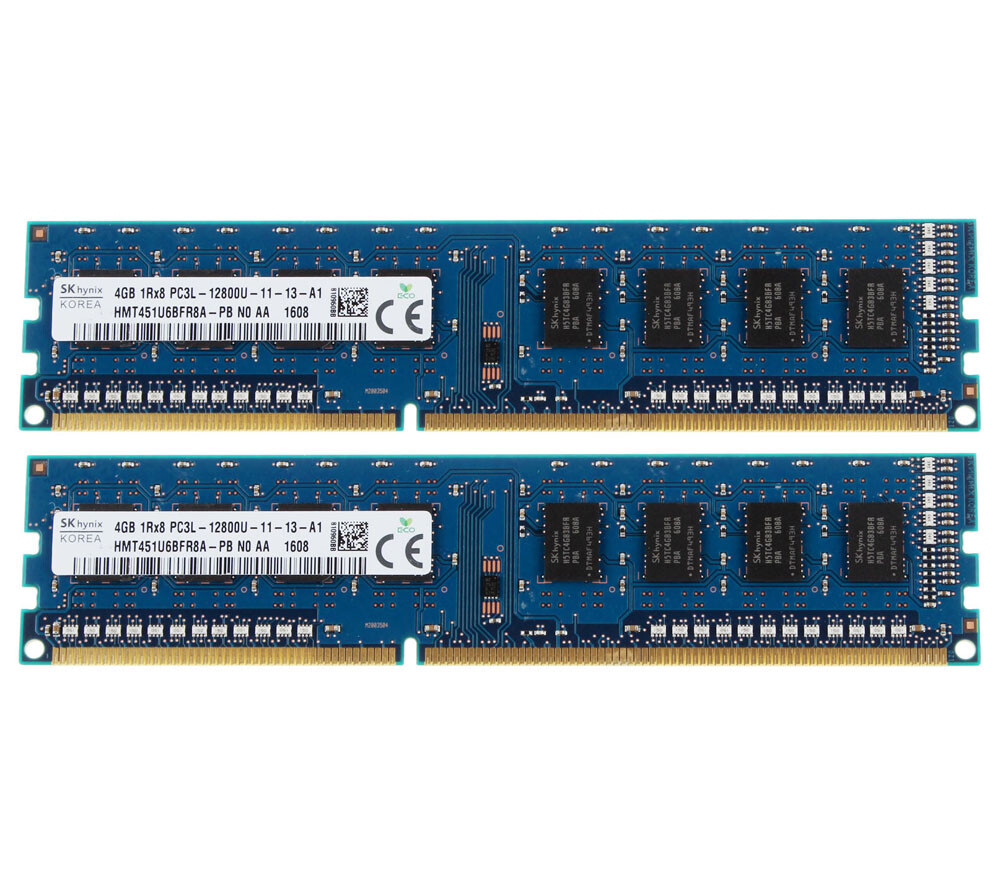 2PCS SK Hynix 4GB 1Rx8 PC3L-12800U DDR3L 1600Mhz DIMM RAM Desktop Memory RAM 8GB