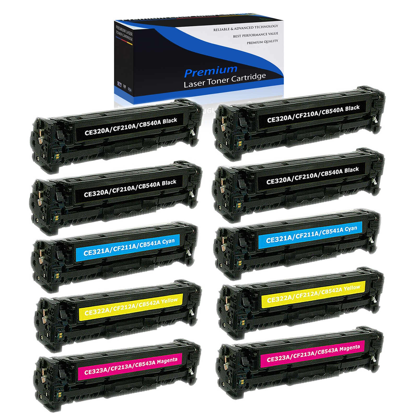 10PK for HP 125A CB540A CB541A CB542A CB543A Toner CM1312 CP1215 CP1515