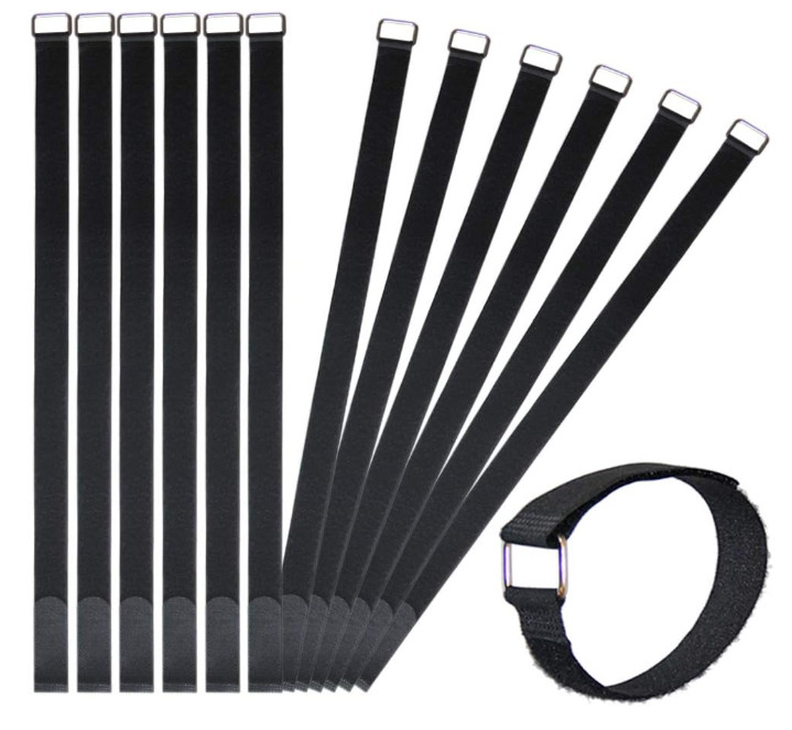 12 Pack 24 Inch Reusable Fastening Cable Straps Hook and Loop Cinch Cable Ties