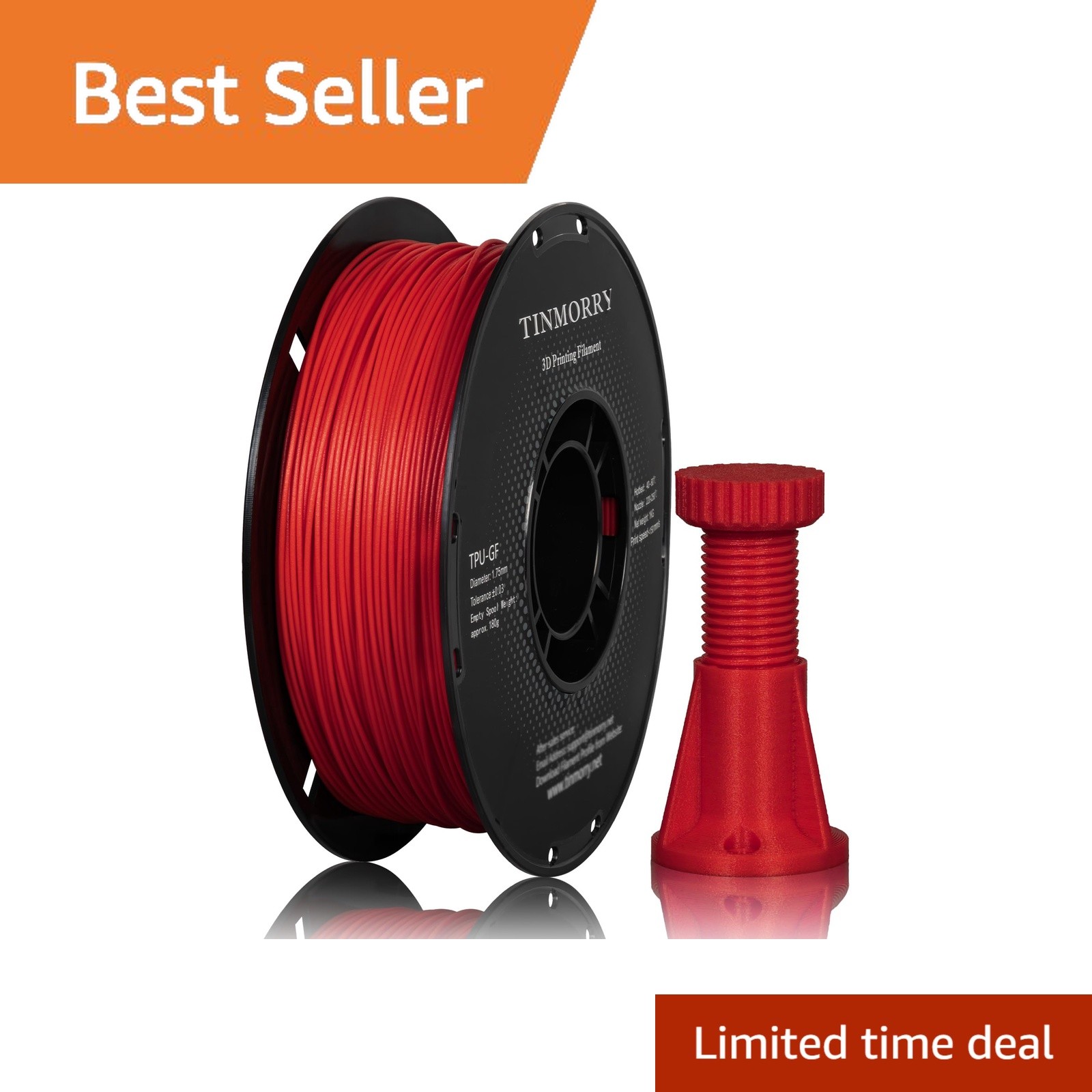 Tinmorry TPU GF 3D Filament 1.75mm Red 1kg