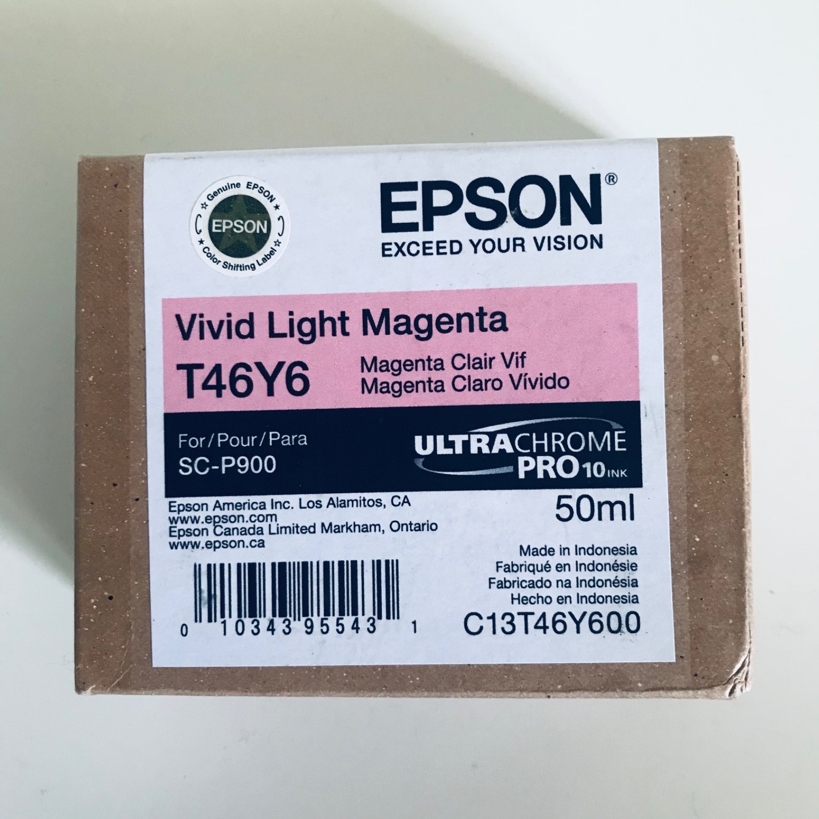2027 Genuine Epson T46Y Vivid Light Magenta Ink Cartridge SureColor P900 OEM