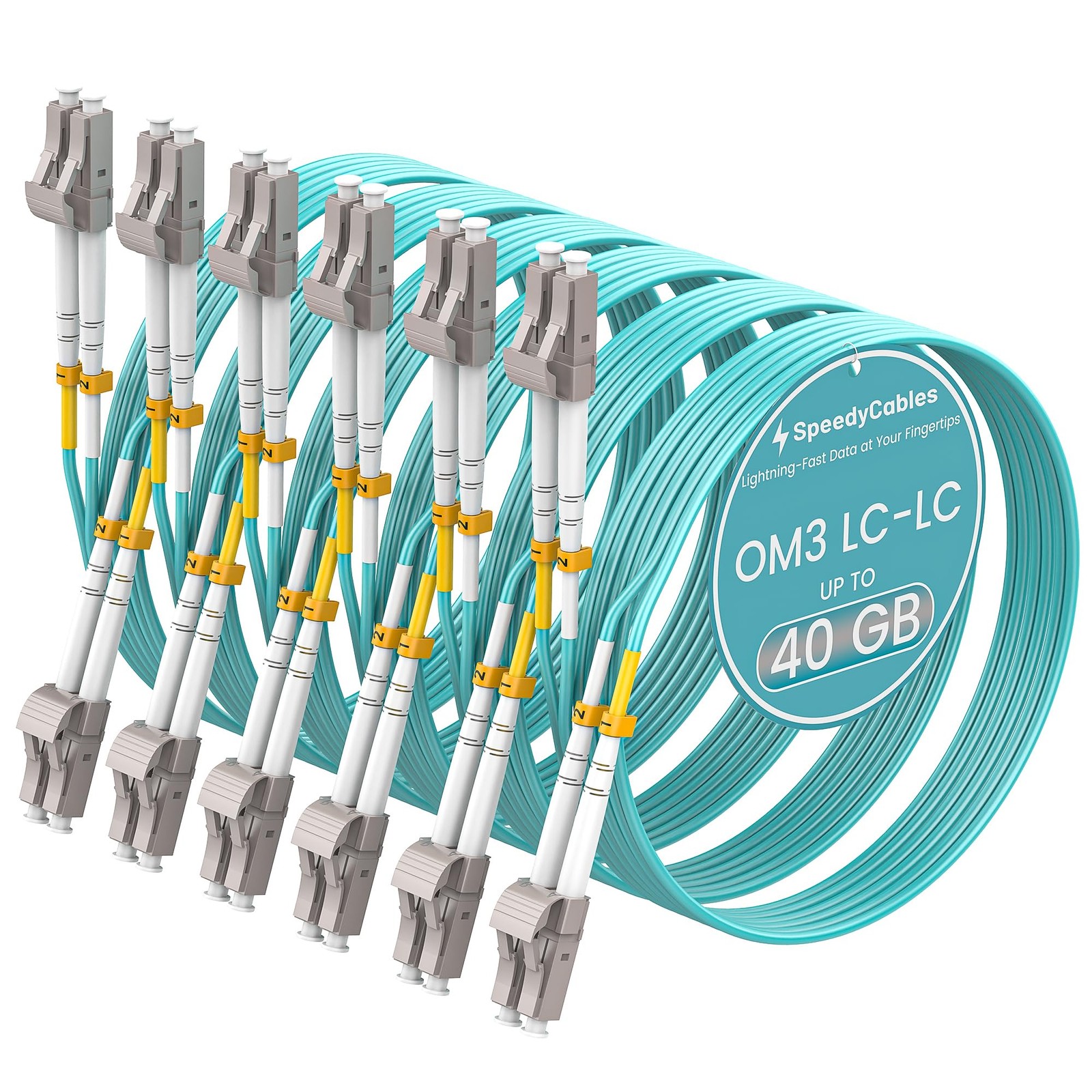 6 PCS 5m 16ft OM3 LC to LC Fiber Patch Cable 10Gb/40Gb Multimode Duplex LSZH