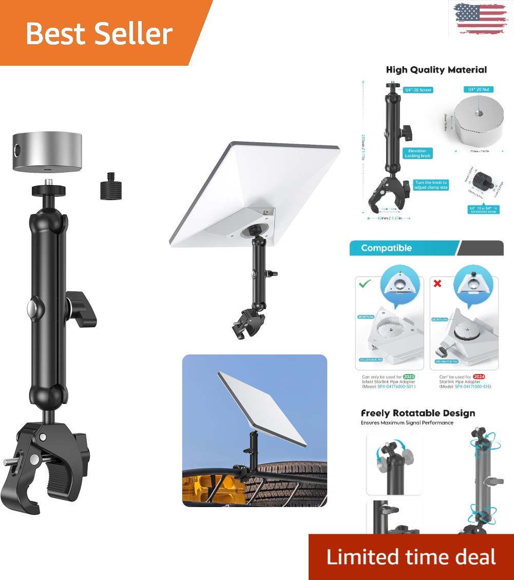 Versatile Starlink Mini Mount - Fits 0.6" to 1.57" Poles for All Your Adventures