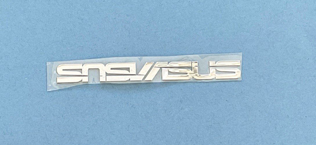 2 Pcs Asus Silver Sticker Label Logo Notebook Desktop Computer 45mm X 10mm