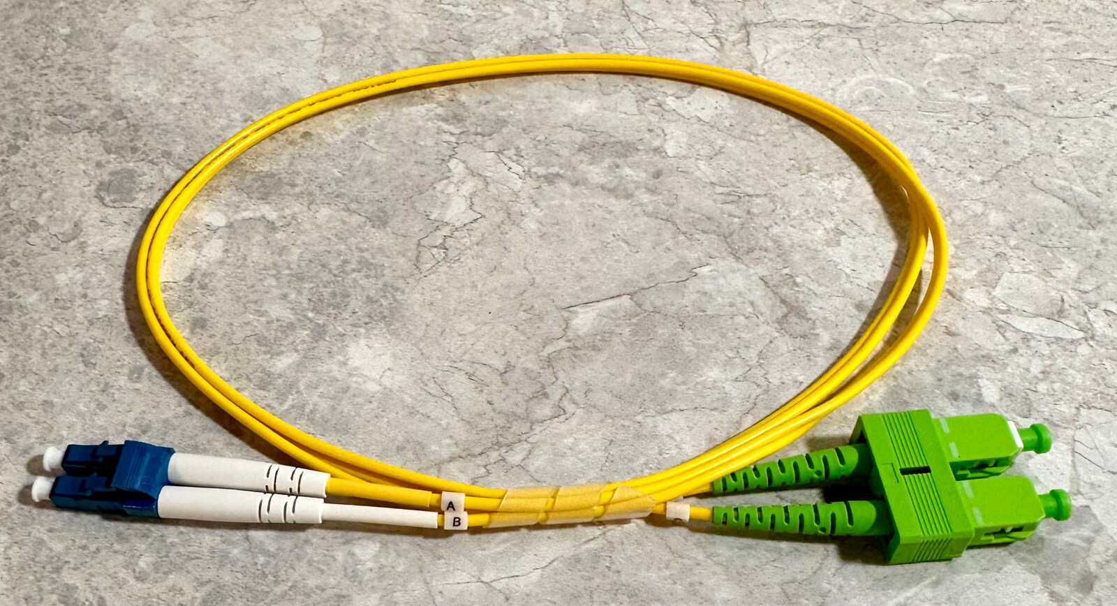 10 QTY 1M/3.28' Single Mode Fiber Optic Patch Cable LC/UPC - SC/APC Duplex #62
