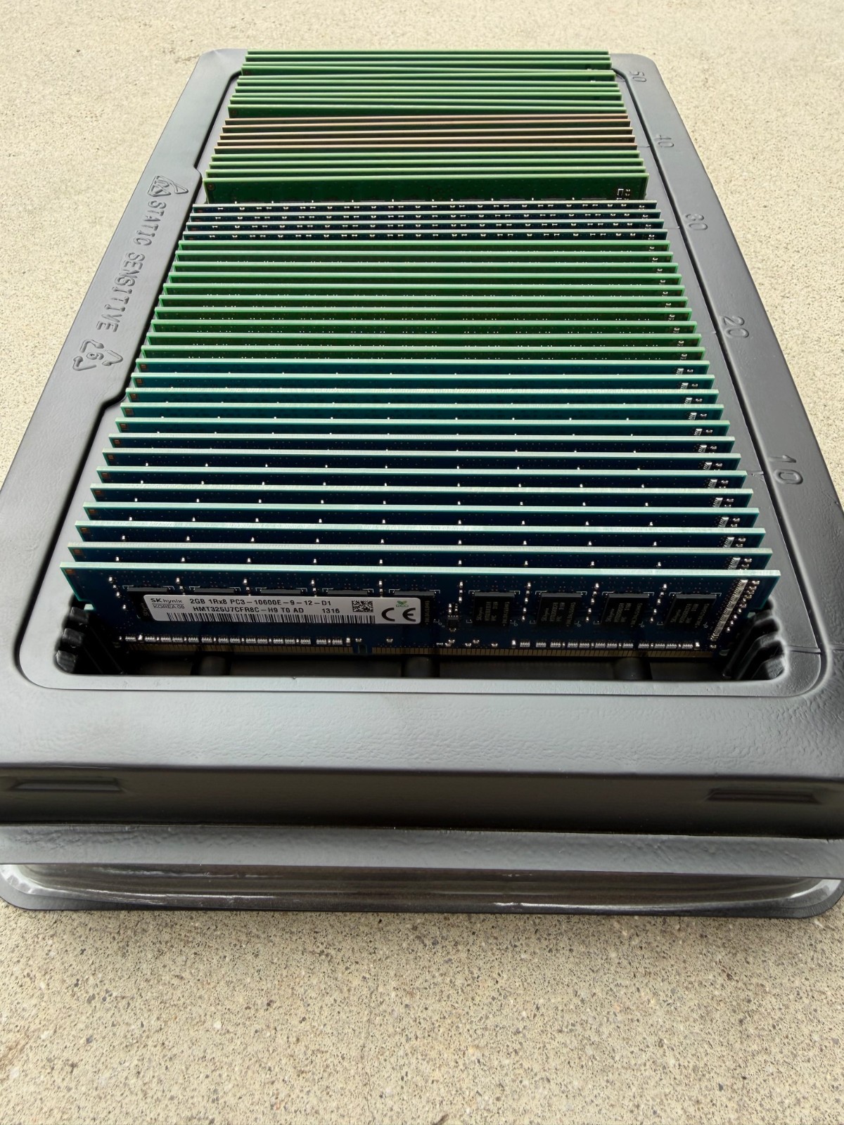 Lot of 70: Sk Hynix / Samsung 2GB 1Rx8 PC3-10600E DDR3 ECC RAM - Grade A
