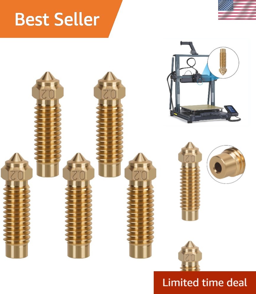 5 Pack of 0.2mm Nozzles for Neptune 4 Plus – Perfect for Fine Detail 3D Prints