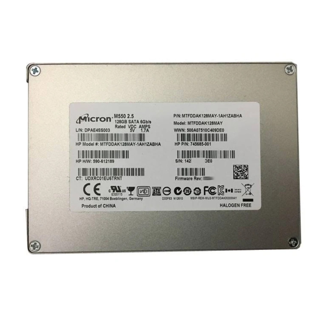 HP Micron MTFDDAK128MAY-1AH1ZABHA M550 128GB SATA 6Gb/s 2.5" SSD 745685-001