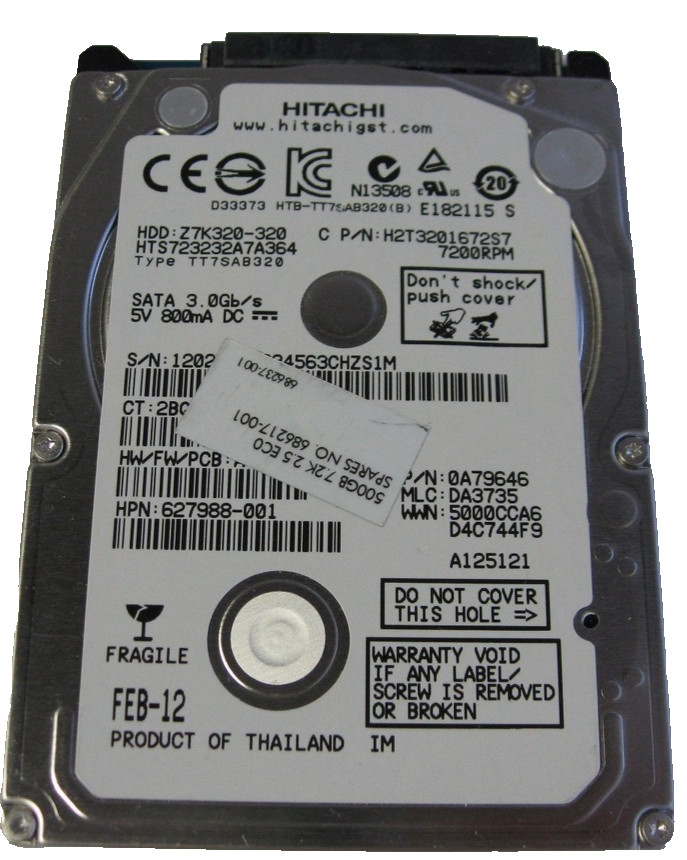 Hitachi 320GB SATA 7200rpm - 7mm THIN - HTS723232A7A364, 0A79646 DA3735