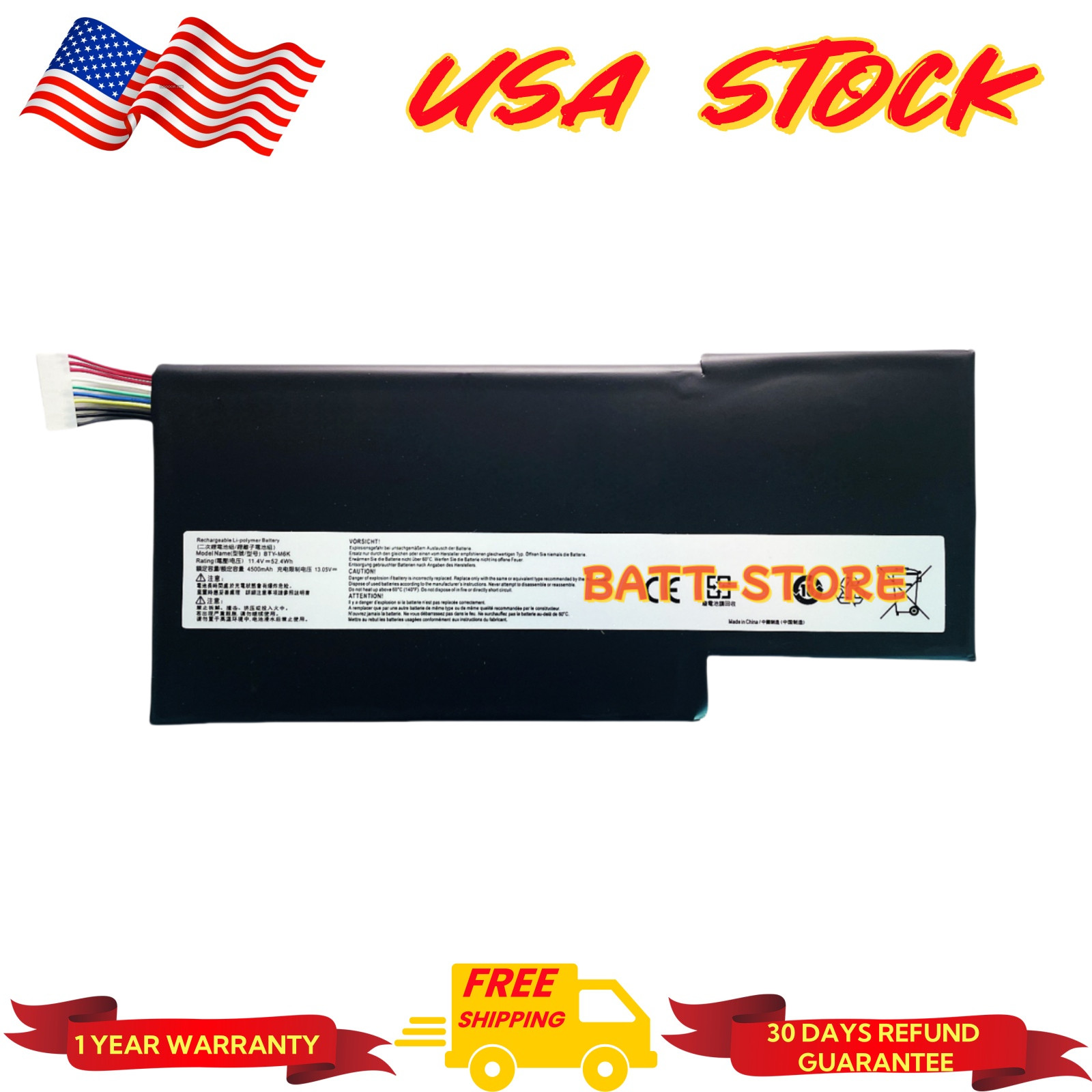 BTY-M6K ORIGINAL Battery for MSI GF63 8RC 8RD GF65 GF75 GS63VR GS73 GS73VR