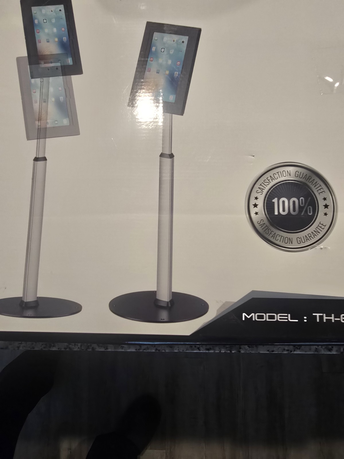 AboveTEK Anti Theft iPad Floor Stand, Robust Security Kiosk POS Tablet Stand