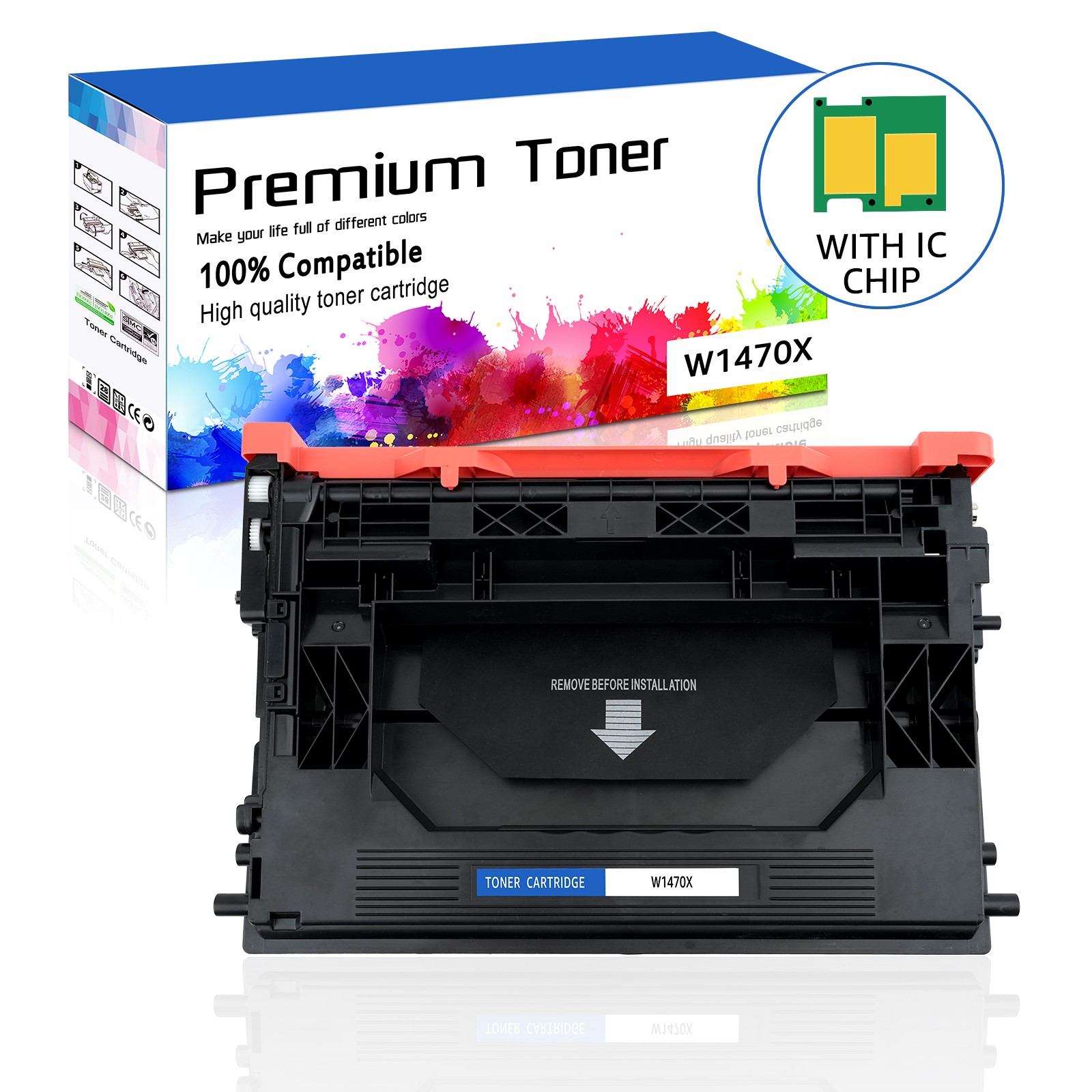 1x W1470X Toner Cartridge with Chip for 147X HP LaserJet M612dn MFP M635h M636fh