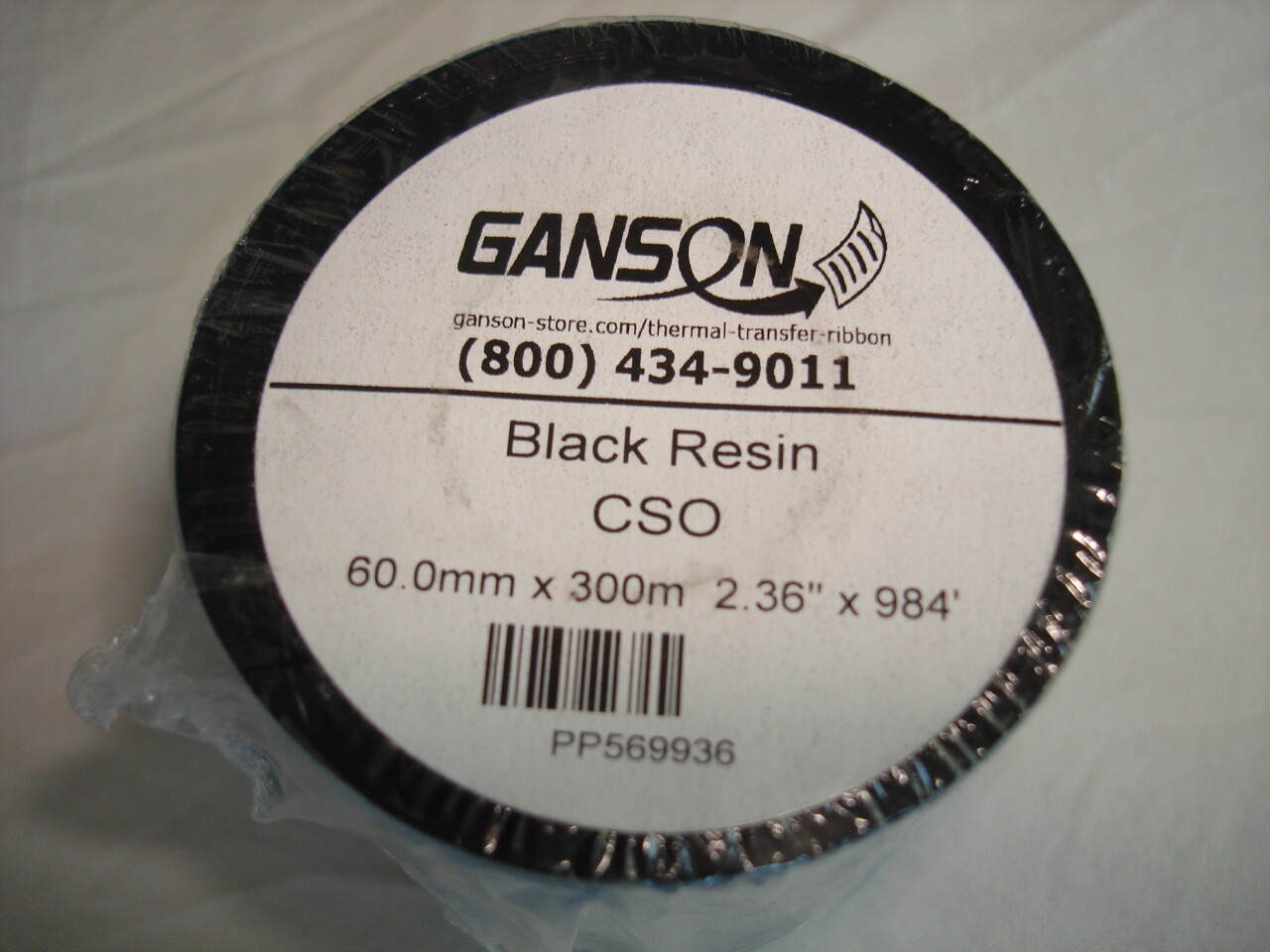1- Roll GANSON 2.36" x 984' Genuine Thermal Transfer Resin Ribbon PP569936
