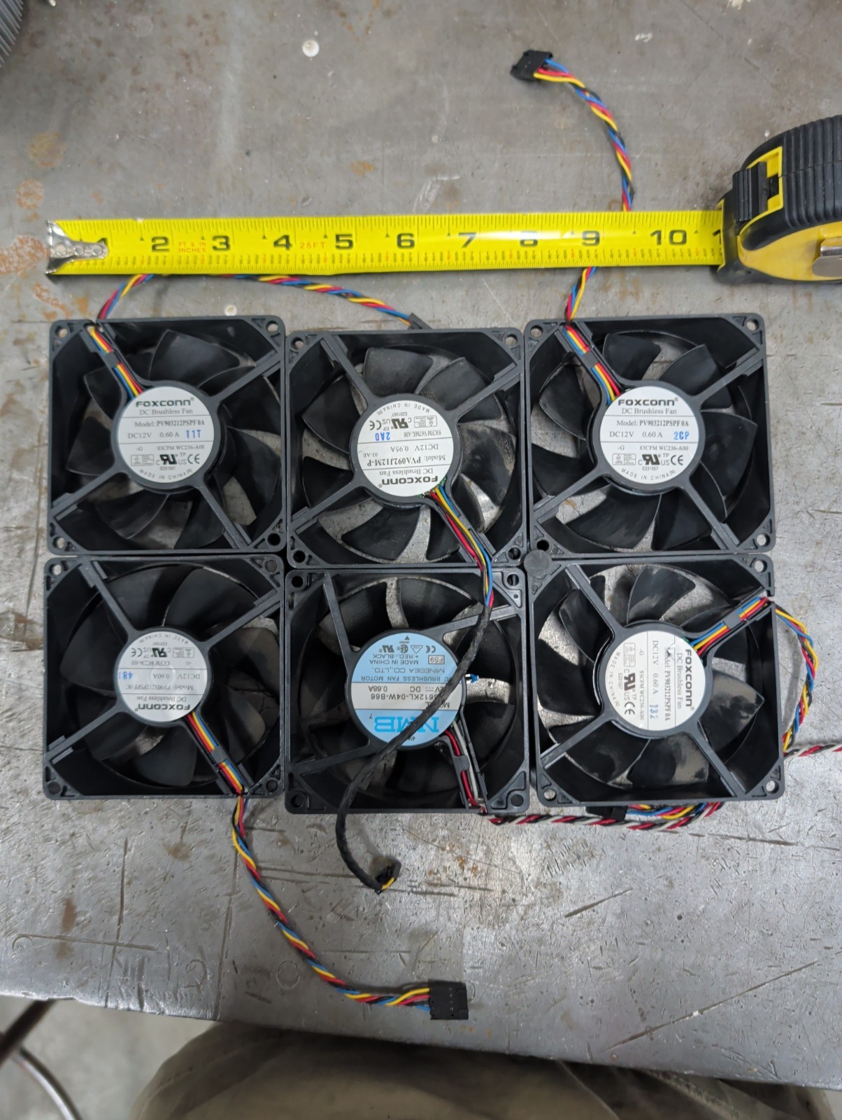 Lot Of 6 Case/Server Fans. 1: 3 Pin, 1: 4 Pin And 4: 5 Pin Fans 