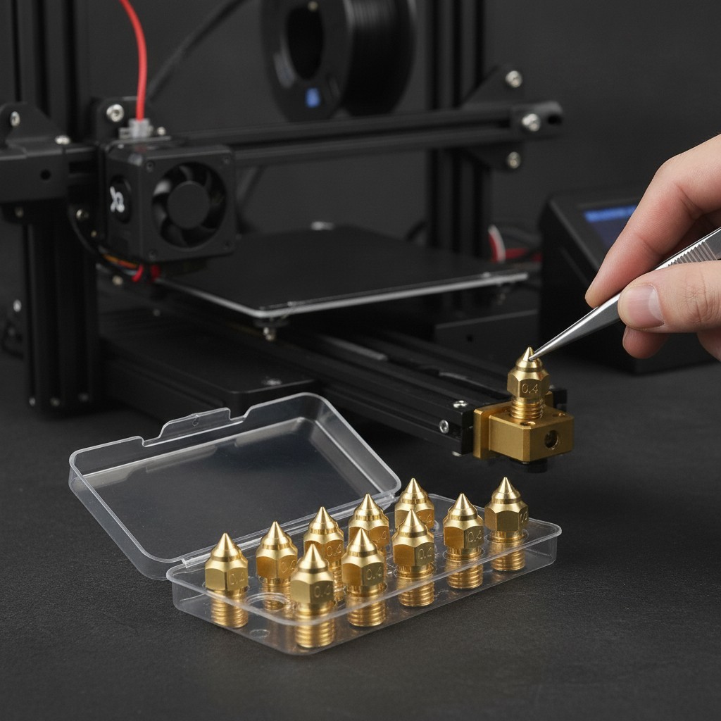 Efficient 10PCS Brass 0.4mm Nozzle Set for Ender 3 Series & Spider 1.0 Hotend