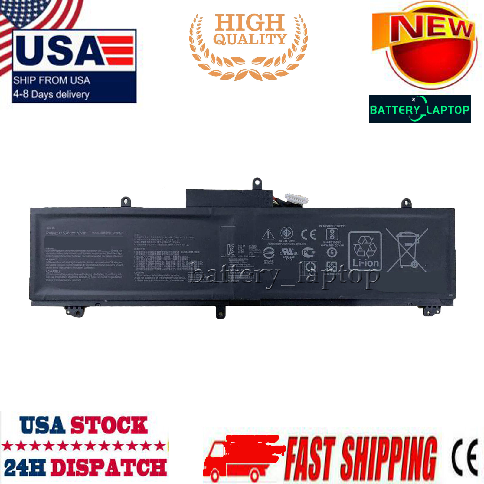 C41N1837 Battery for ASUS ROG Zephyrus GA502 GA502D GA502DU GA502GU GA502IV GU50
