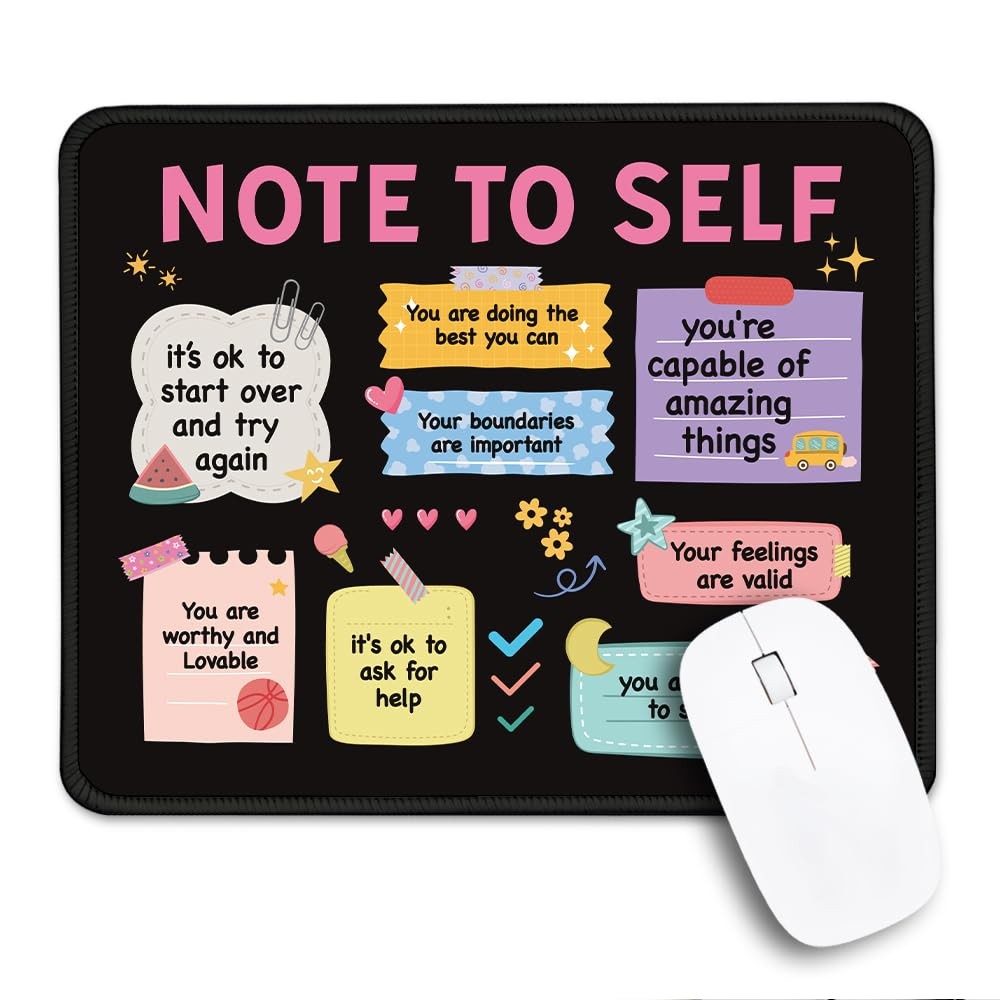Note to Self Non-Slip Mouse Pad Inspirational Gifts for Women