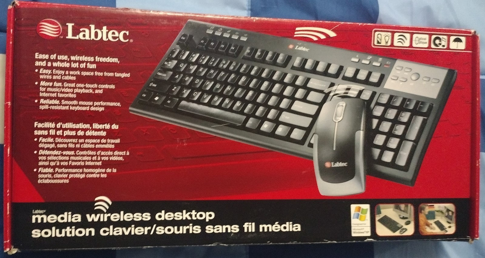 NEW Complete  Labtec 800 Media Wireless Desktop Keyboard & Mouse Set Microsoft