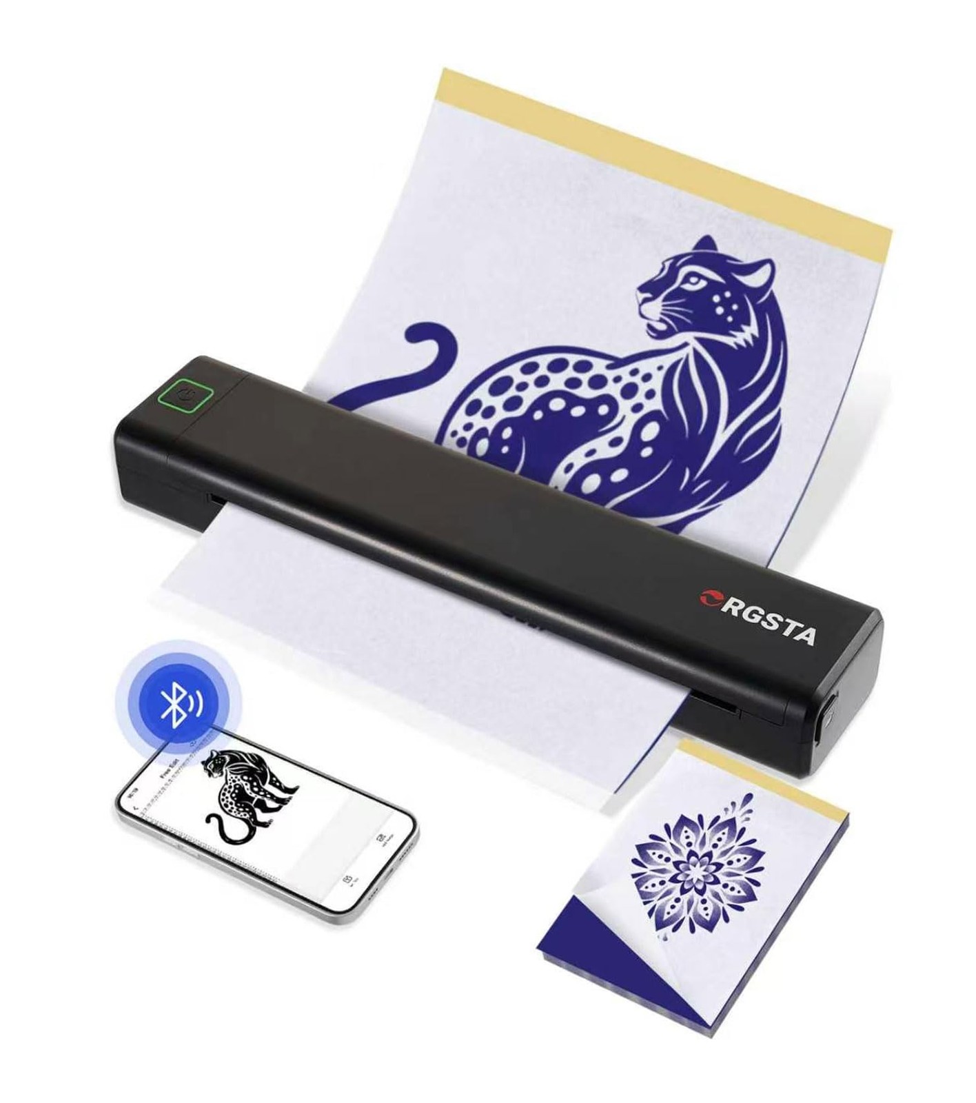 Tattoo Stencil Printer, Tattoo Printer with 10 Transfer Paper S008