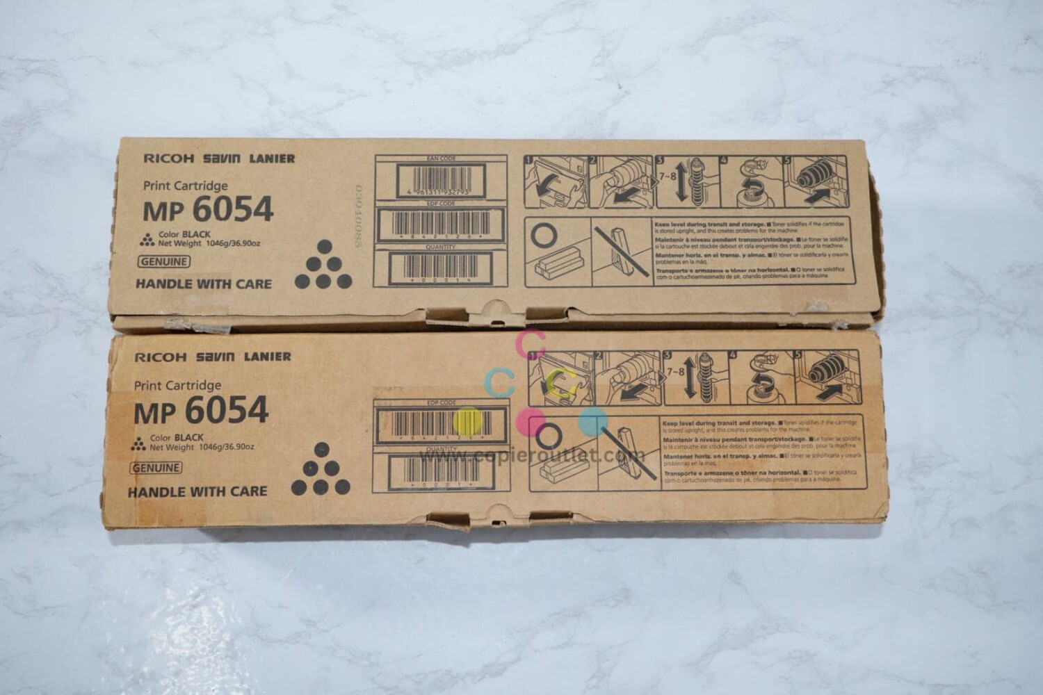 2 Genuine Ricoh MP6054, MP5054SP, MP5055SP, MP6054SP Black Toner Cart. 842126
