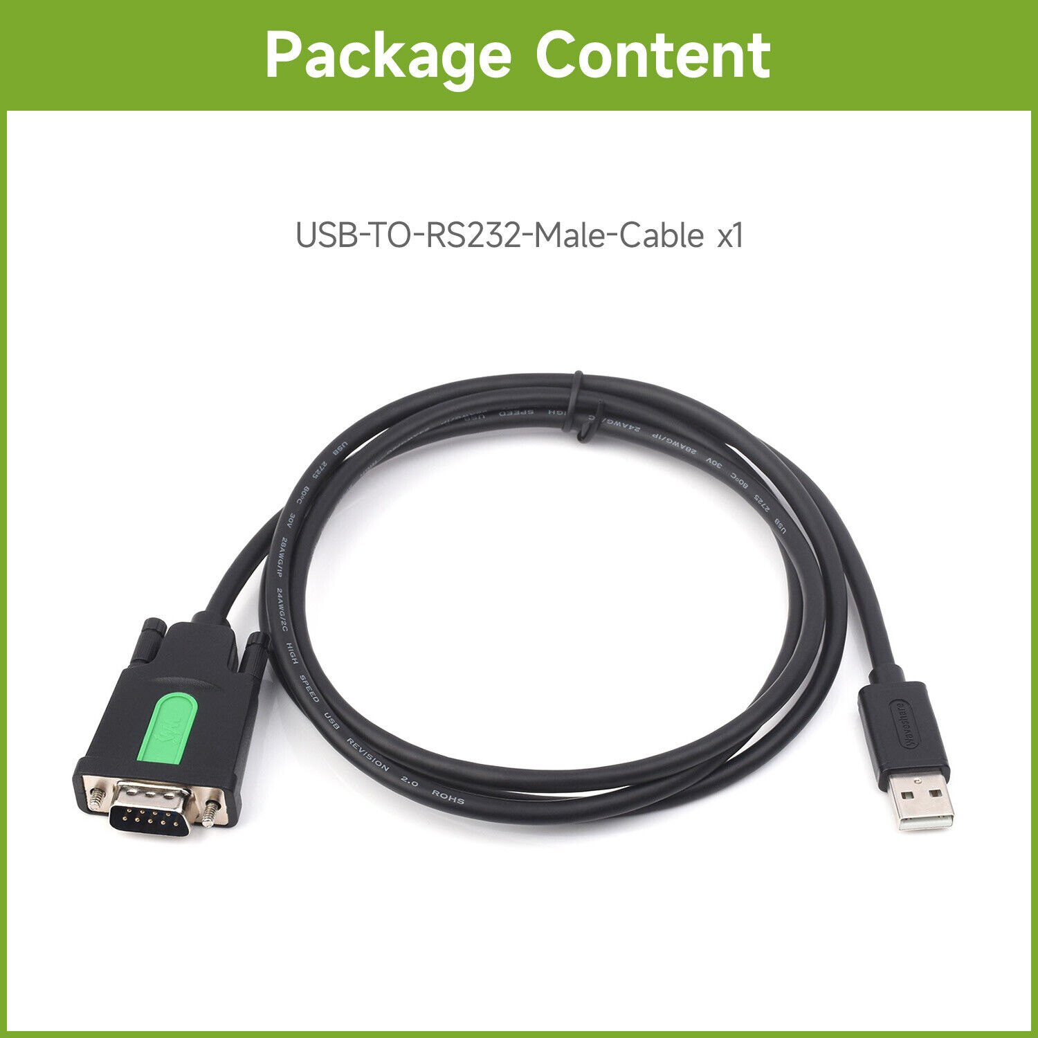 Waveshare Industrial USB To RS232 Serial Adapter Cable USB Type A To DB9 1.5m