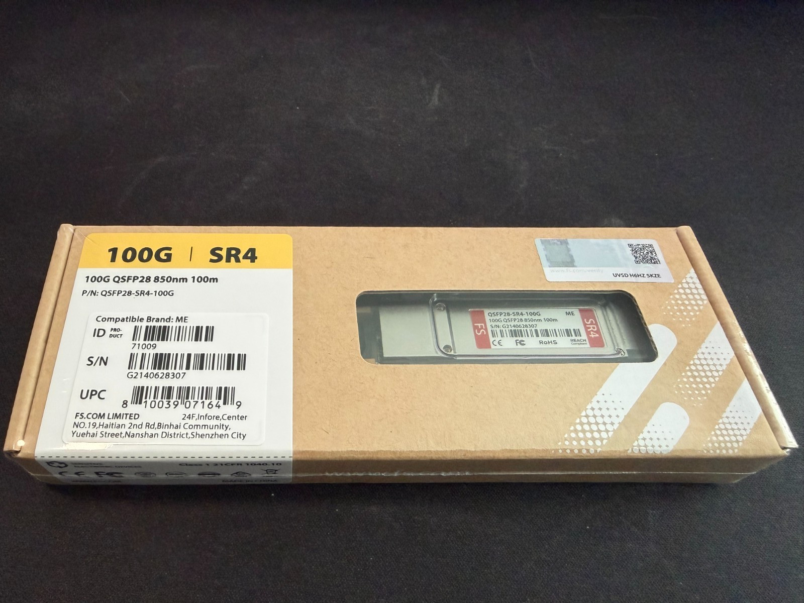 FS NVIDIA Mellanox Compatible 100GBASE-SM4 QSFP28  100GbE QSFP28-SR4-100G NEW